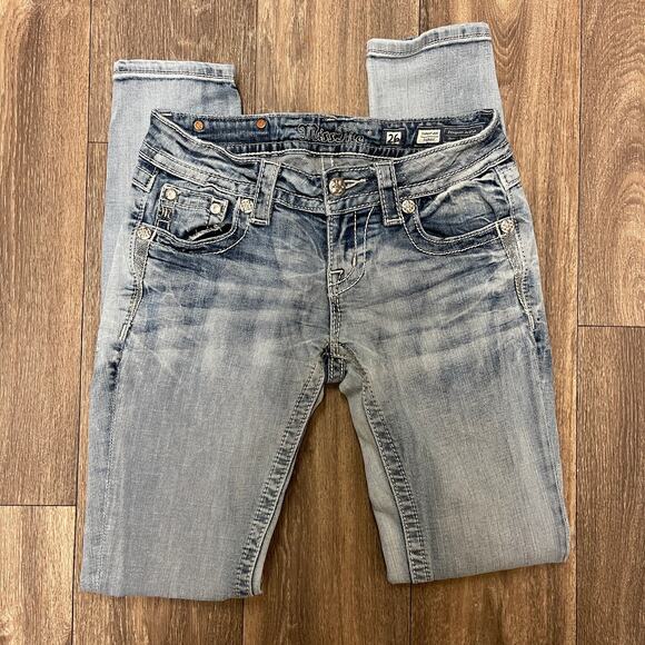 Miss Me Signature Skinny Denim Jean Size 26 - Picture 1 of 6